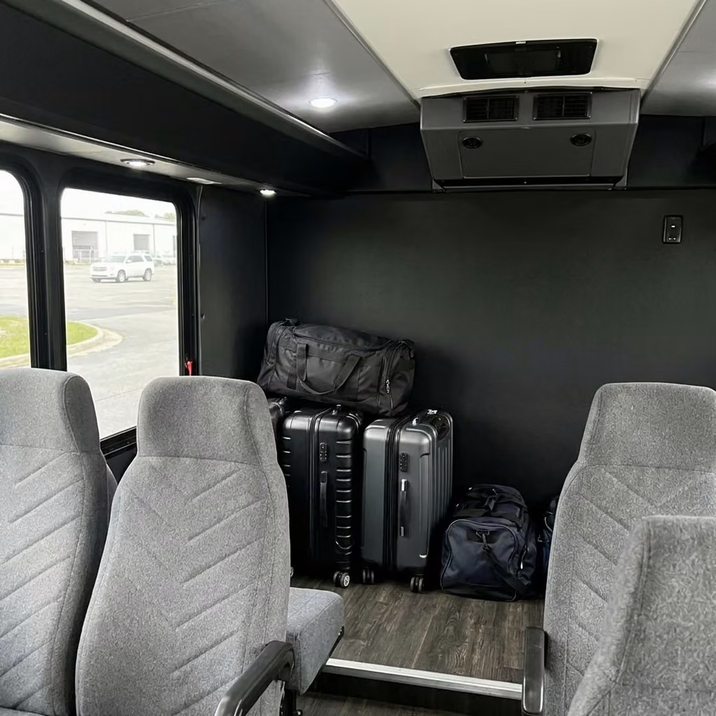 opelika 15 passenger minibus luggage area