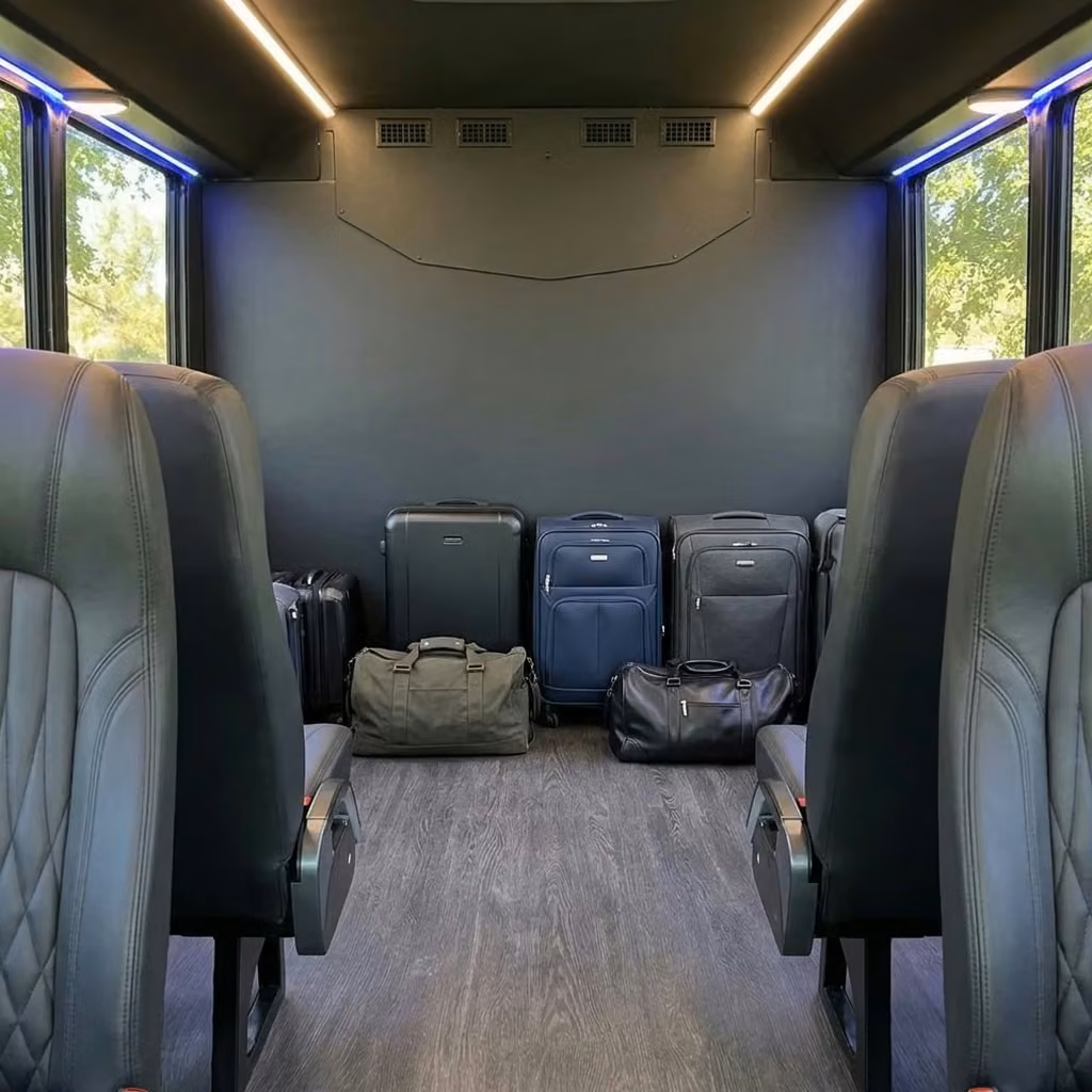 opelika 20 passenger minibus luggage area