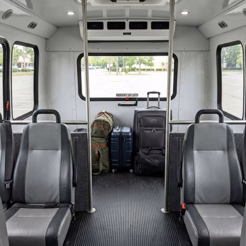 opelika 28 passenger minibus luggage area