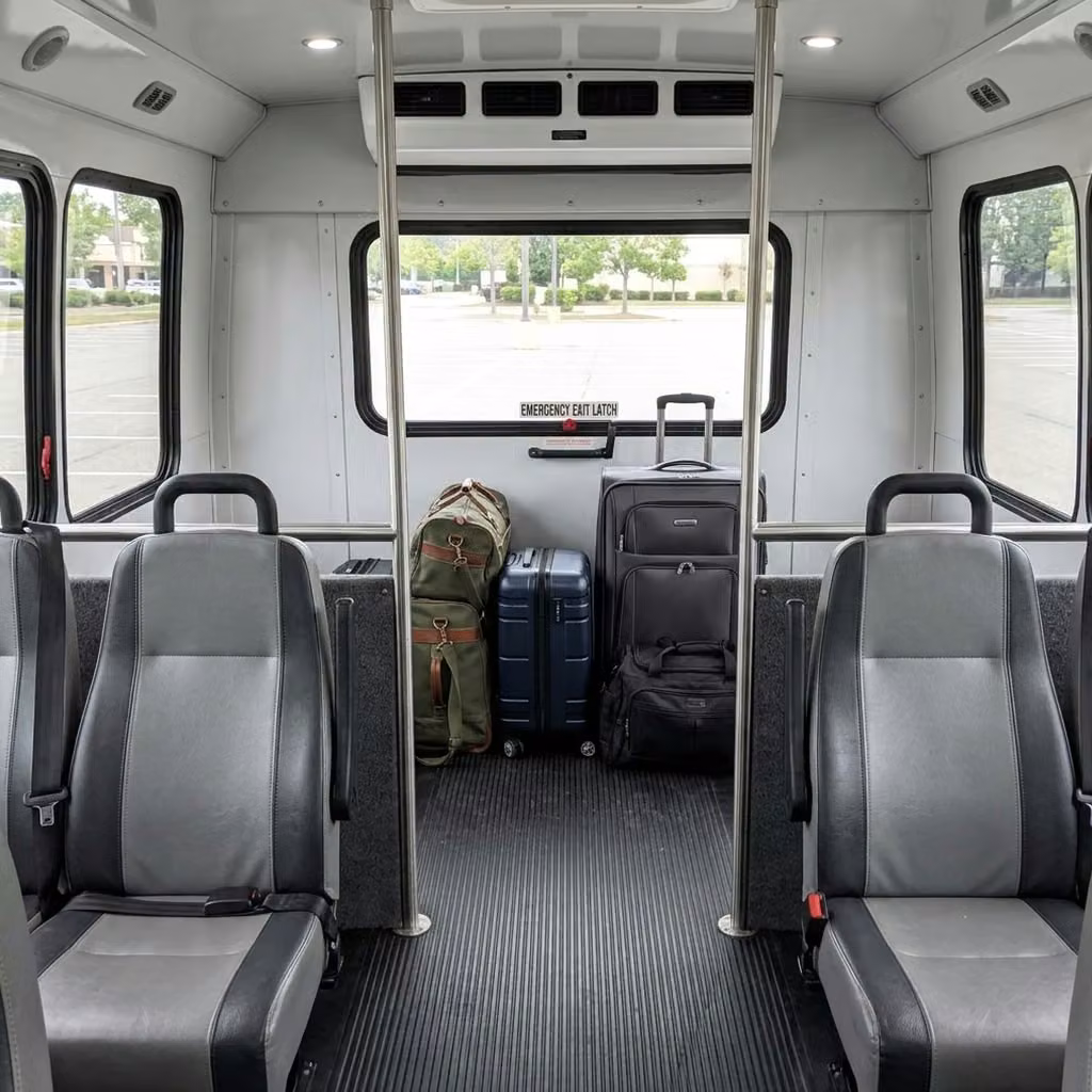 opelika 30 passenger minibus luggage area