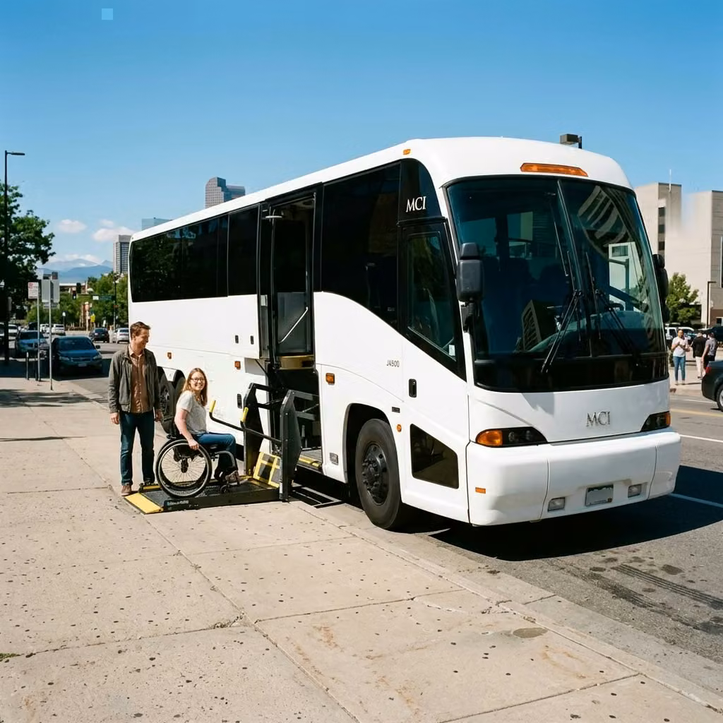 opelika 56 passenger charter bus wheelchair lift