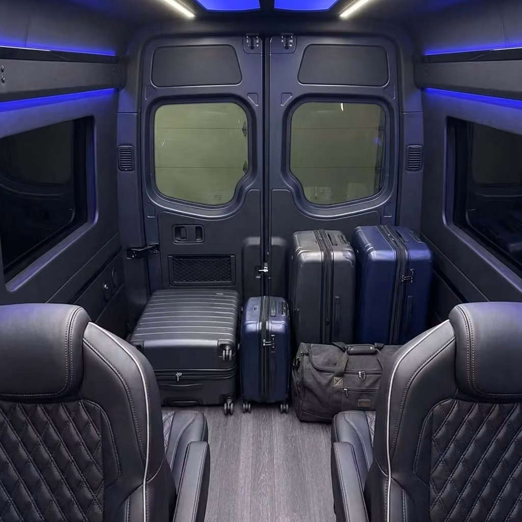 opelika sprinter van rental with driver luggage area